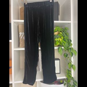 Johnny Was Black Track Pants with Elegant Pleating